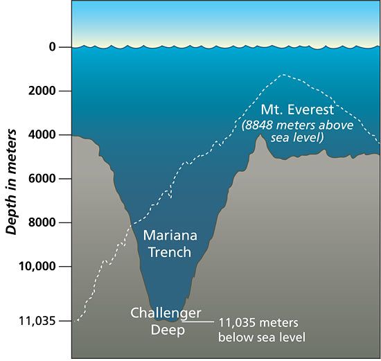 mariana trench map scale seaquest