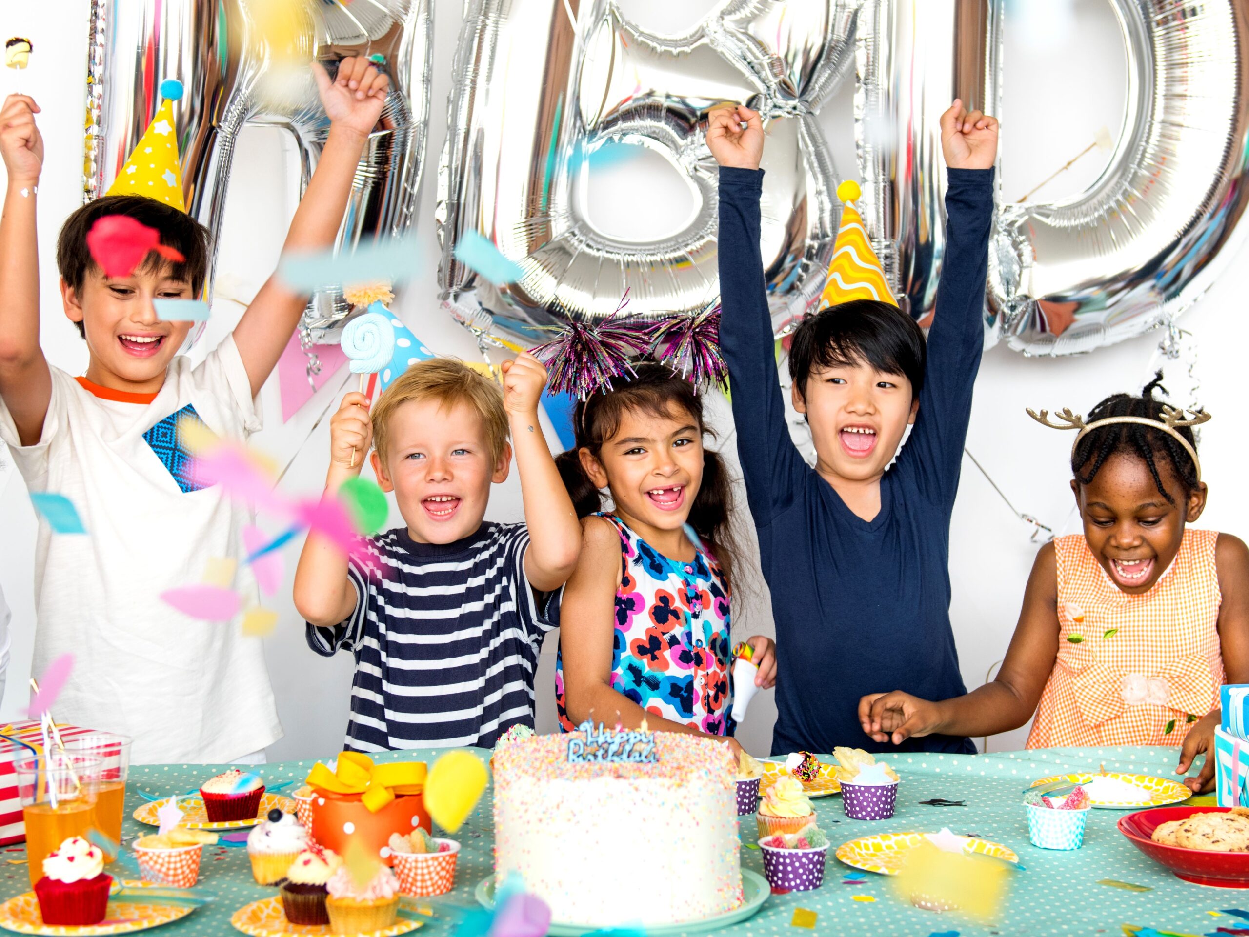 Kids celebrate at a birthday party