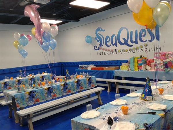 Birthday Party Room decorated at SeaQuest Aquarium Las Vegas